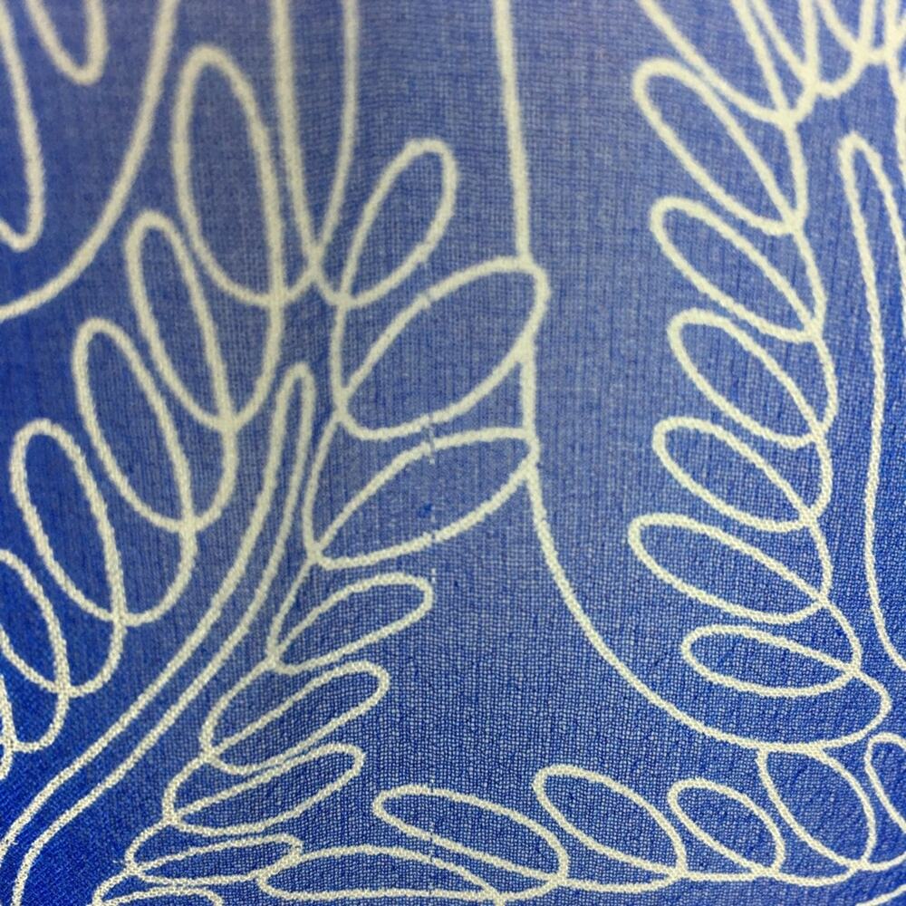 Diane Von Furstenberg Blue Leaf Print Silk Sheer Top 2 - Picture 3 of 10